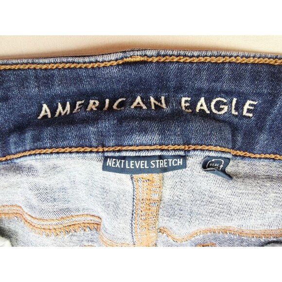 American Eagle Outfitters Size 10 Regular Womens 31" Inseam Kick Boot Logo Jeans - Picture 11 of 13